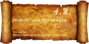 Andráska Mirabella névjegykártya